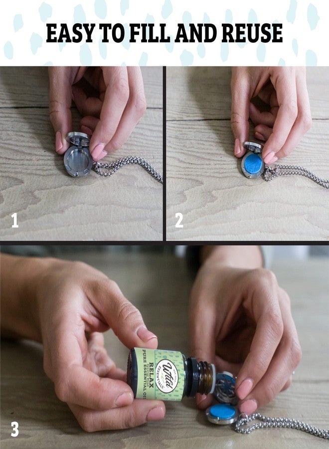 انم اسينشالز مجموعة وايلد إسينشالز لتوزيع الزيوت العطرية، قلادة شجرة الحياة باللون الذهبي الوردي، تحتوي على زيوت اللافندر، والليمون، والنعناع، والبرتقال، و12 وسادة إعادة تعبئة، مجموعة هدايا مهدئة للعلاج بالروائح، قابلة لتغيير اللون حسب الرغبة. - Image 3